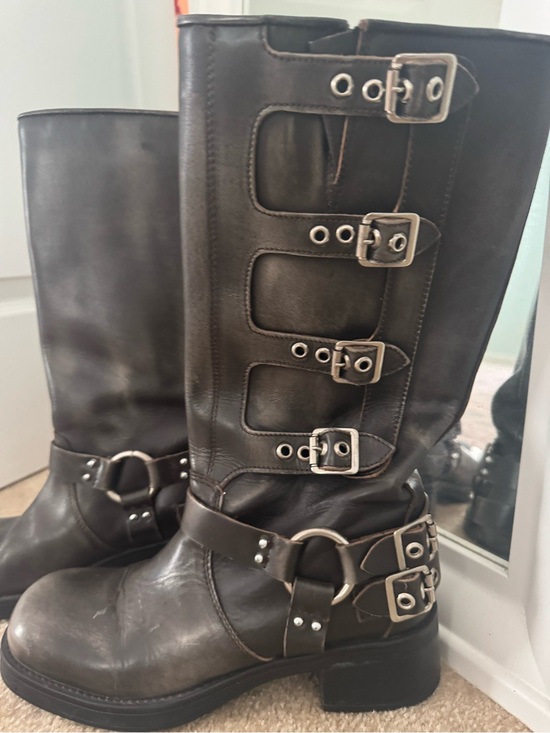 Steve Madden Shoes - Steve Madden Black Leather knee high motorcycle Boots